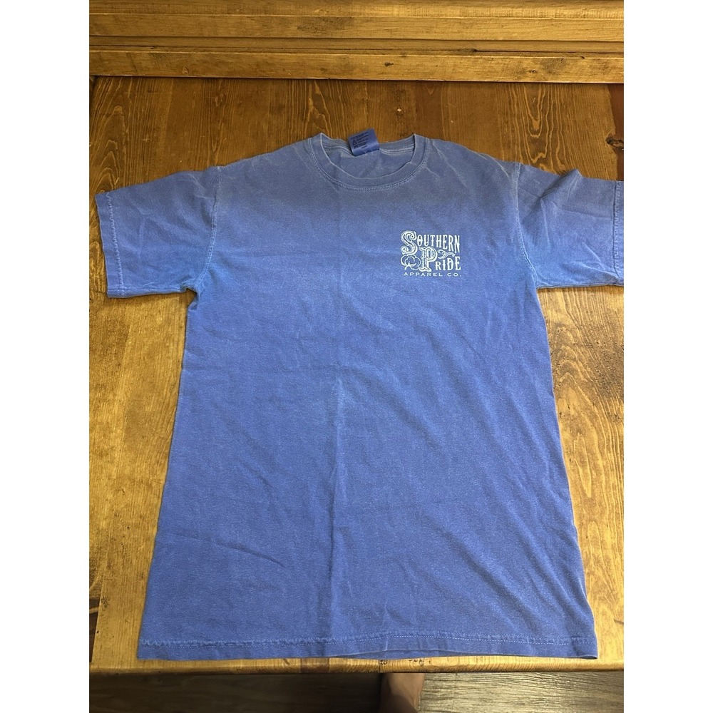 Southern Pride Mississippi T Shirt Size Small Blue Graphic Short Sleeve